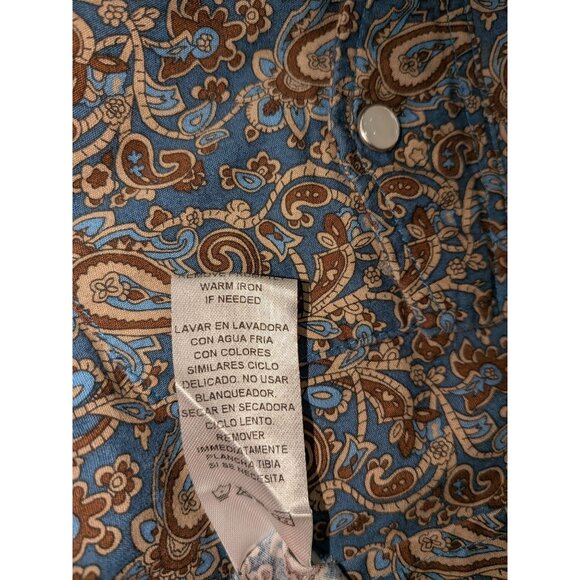 ROPER Womens Western Paisley Button Up Pearl Snap Size Large Cotton - Picture 8 of 8